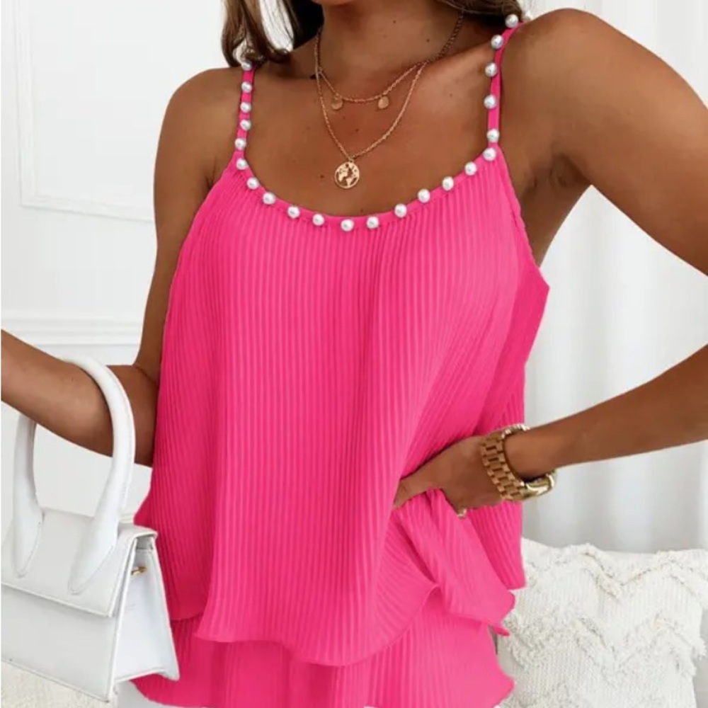Pearls Decor Layered Top size 14